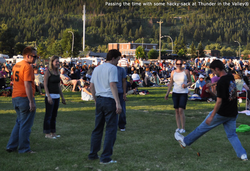 Passing the time with some hacky-sack at Thunder in the Valley