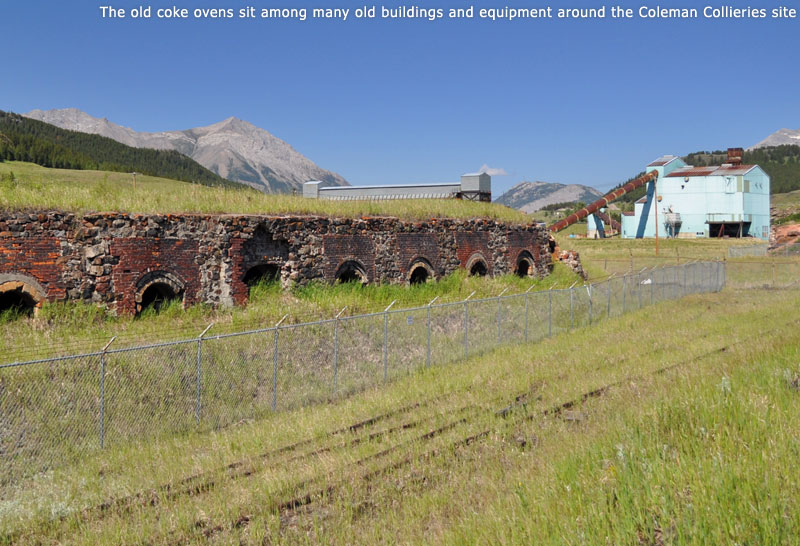 The old coke ovens sit among many old building and equipment around the Coleman Collieries site